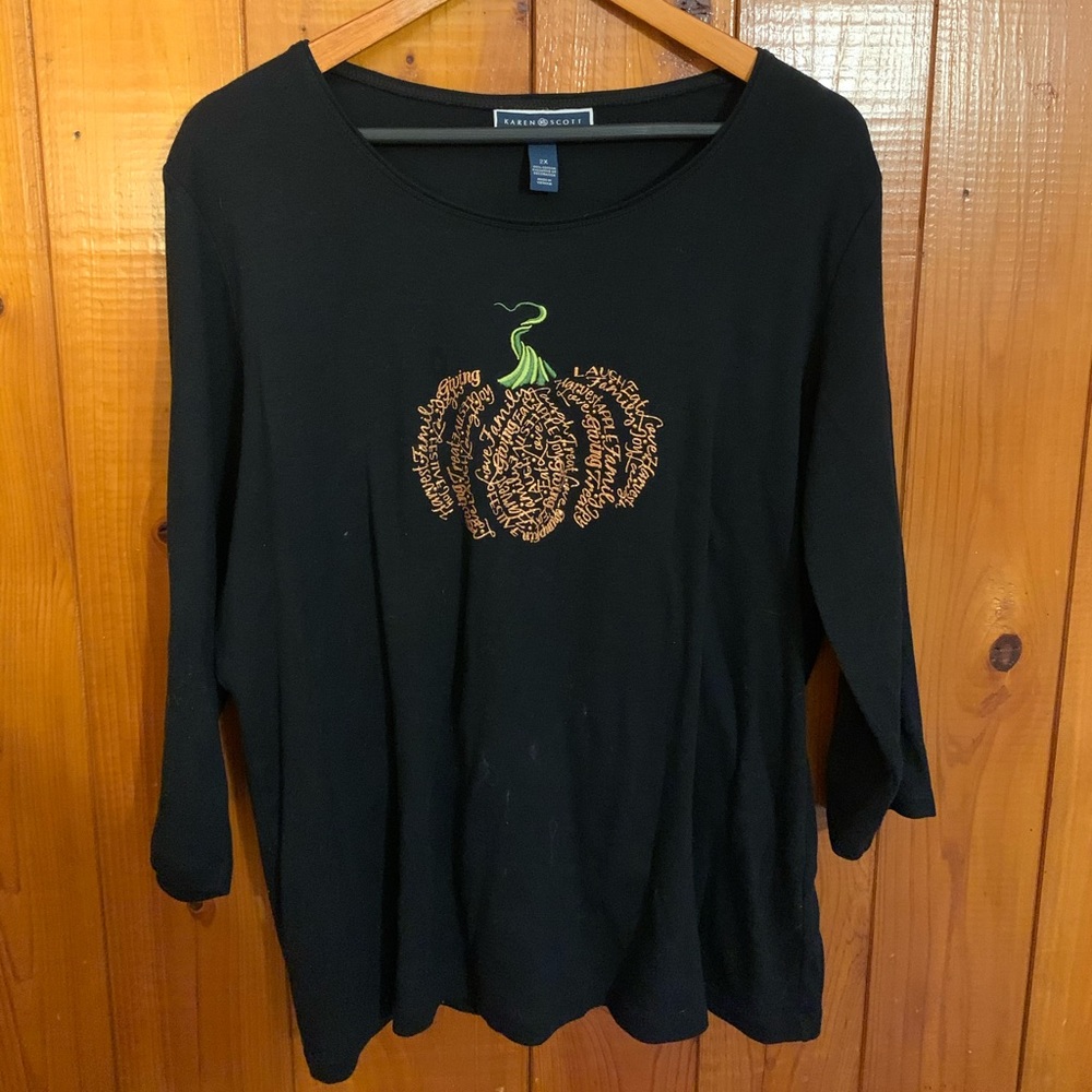 Karen Scott Pumpkin Shirt